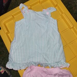 Green Gingham Ruffle Outfit